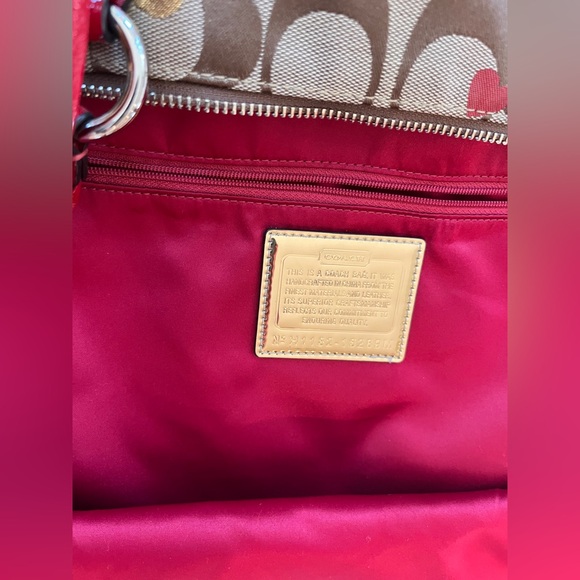 Coach Poppy Glam Shoulder Tote handbag, dustbag, 2 hangtags detachable strap EUC - Picture 5 of 17